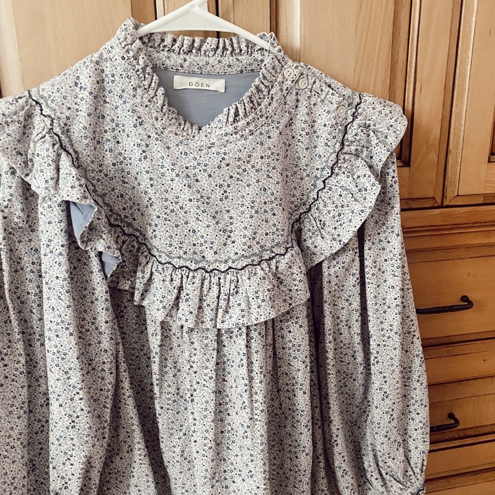 DOEN micro cord peasant top M, Worn once